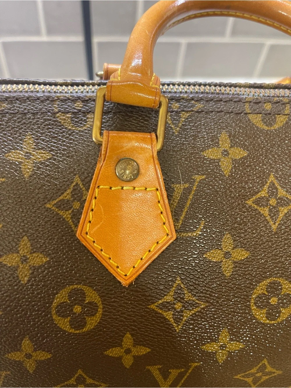 Louis Vuitton Speedy 35 Monogram Canvas Duffel with Vachetta Leather Handles